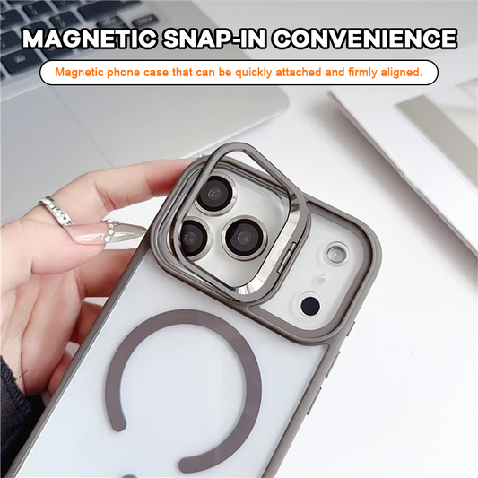 📱 2-in-1 Magnetic Case: Stoßfest mit Flip-Objektivschutz & Kickstand ✨