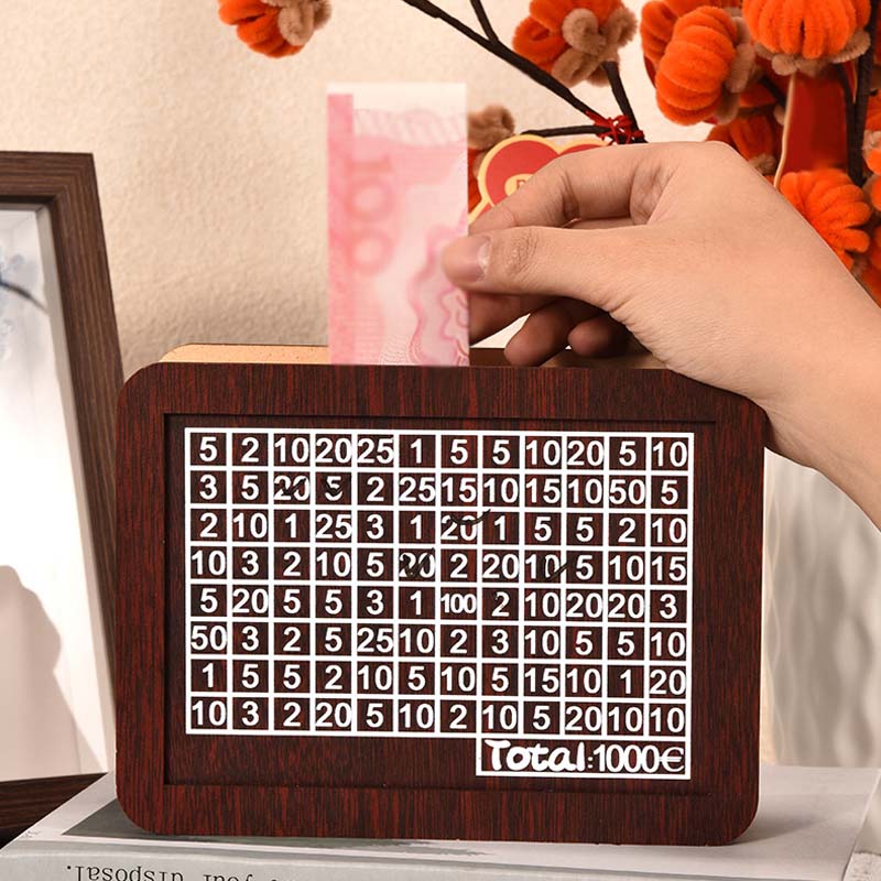 Edle Sparbox aus Holz mit Sparziel ✨ Motivations-Spardose für Groß & Klein 💰